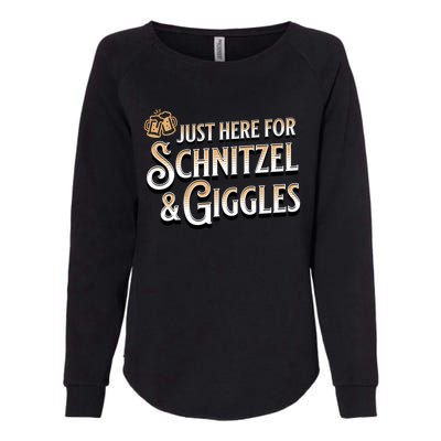 Ger Beer Just Here For Schnitzel And Giggles Oktoberfest Funny Gift Womens California Wash Sweatshirt