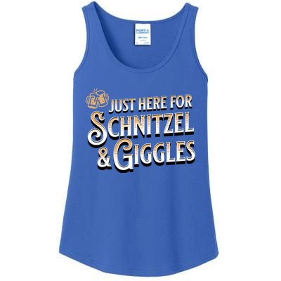 Ger Beer Just Here For Schnitzel And Giggles Oktoberfest Funny Gift Ladies Essential Tank