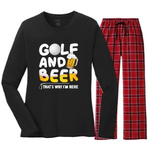 Golf Beer Joke Dad Golf Golfs Golfer Gift For Father's Day Women's Long Sleeve Flannel Pajama Set 