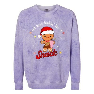 Gingerbread Boo Jee Out Here Looking Like A Snack Christmas  Colorblast Crewneck Sweatshirt