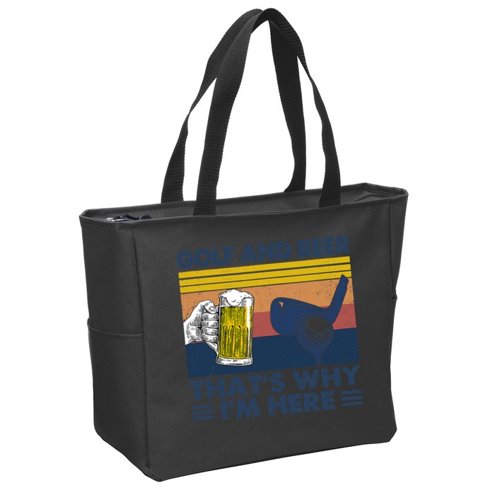 Golf Beer Joke Dad Funny Drinking Day Gift For Father's Day Zip Tote Bag