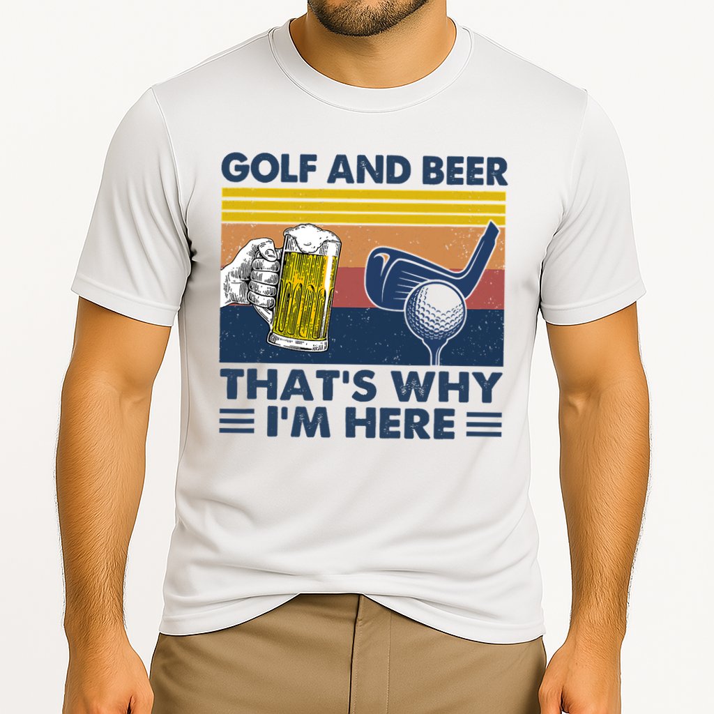 Golf Beer Joke Dad Funny Drinking Day Gift For Father's Day Cooling Performance Crew T-Shirt