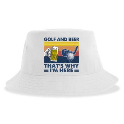 Golf Beer Joke Dad Funny Drinking Day Gift For Father's Day Sustainable Bucket Hat