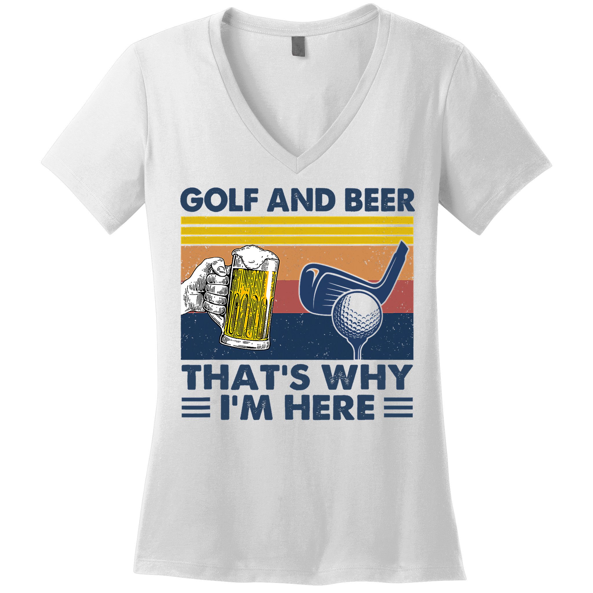 Golf Beer Joke Dad Funny Drinking Day Gift For Father's Day Women's V-Neck T-Shirt