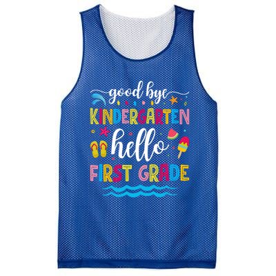 Good Bye Kindergarten Hello First Grade Graduation Meaningful Gift Mesh Reversible Basketball Jersey Tank