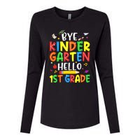 Graduation Bye Kindergarten Hello 1st Grade Back to School Womens Cotton Relaxed Long Sleeve T-Shirt