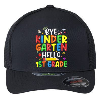 Graduation Bye Kindergarten Hello 1st Grade Back to School Flexfit Unipanel Trucker Cap