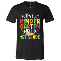 Graduation Bye Kindergarten Hello 1st Grade Back to School V-Neck T-Shirt