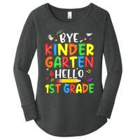 Graduation Bye Kindergarten Hello 1st Grade Back to School Women's Perfect Tri Tunic Long Sleeve Shirt