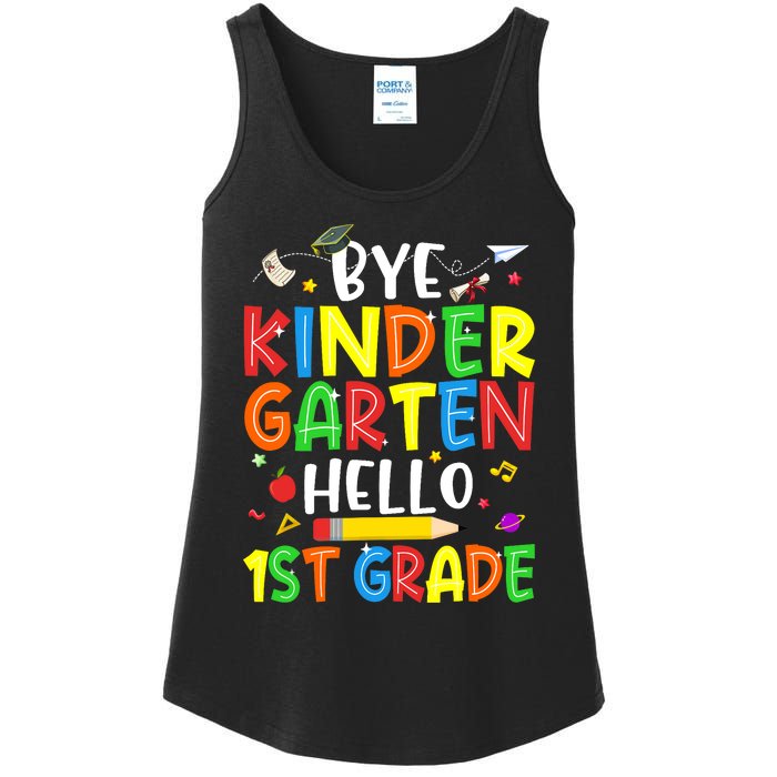 Graduation Bye Kindergarten Hello 1st Grade Back to School Ladies Essential Tank