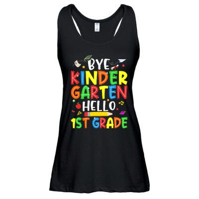 Graduation Bye Kindergarten Hello 1st Grade Back to School Ladies Essential Flowy Tank