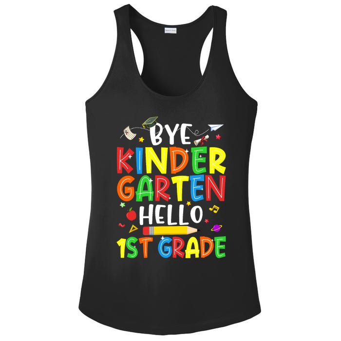 Graduation Bye Kindergarten Hello 1st Grade Back to School Ladies PosiCharge Competitor Racerback Tank