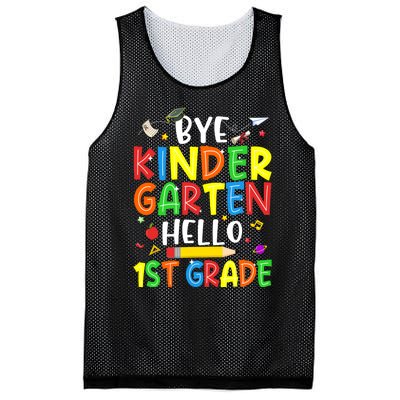 Graduation Bye Kindergarten Hello 1st Grade Back to School Mesh Reversible Basketball Jersey Tank