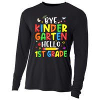 Graduation Bye Kindergarten Hello 1st Grade Back to School Cooling Performance Long Sleeve Crew