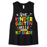 Graduation Bye Kindergarten Hello 1st Grade Back to School Women's Racerback Cropped Tank