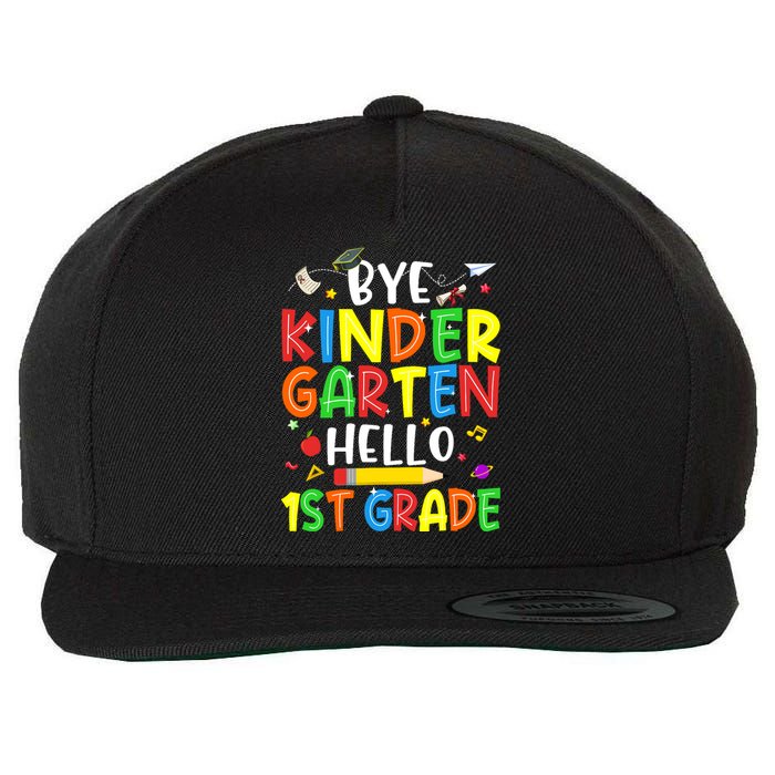 Graduation Bye Kindergarten Hello 1st Grade Back to School Wool Snapback Cap