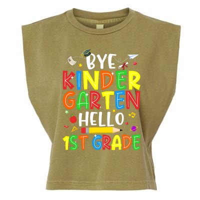 Graduation Bye Kindergarten Hello 1st Grade Back to School Garment-Dyed Women's Muscle Tee