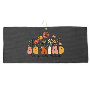 Groovy Be Kind To Your Mind Flower Mental Health Matters Large Microfiber Waffle Golf Towel