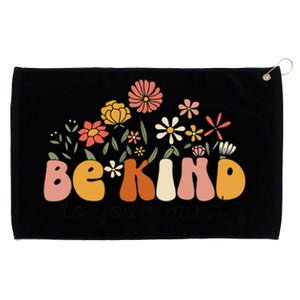 Groovy Be Kind To Your Mind Flower Mental Health Matters Grommeted Golf Towel