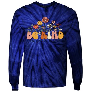 Groovy Be Kind To Your Mind Flower Mental Health Matters Tie-Dye Long Sleeve Shirt