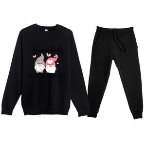 Gnome Body Loves You Like I Do Gift For Valentine Day Premium Crewneck Sweatsuit Set