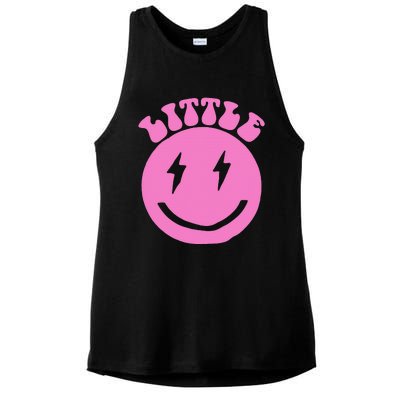 Gbig Big Little Sorority Reveal Smily Face Funny Cute Little Ladies PosiCharge Tri-Blend Wicking Tank