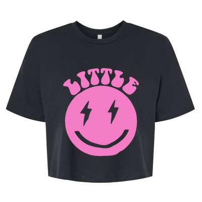 Gbig Big Little Sorority Reveal Smily Face Funny Cute Little Bella+Canvas Jersey Crop Tee