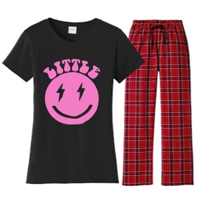 Gbig Big Little Sorority Reveal Smily Face Funny Cute Little Women's Flannel Pajama Set