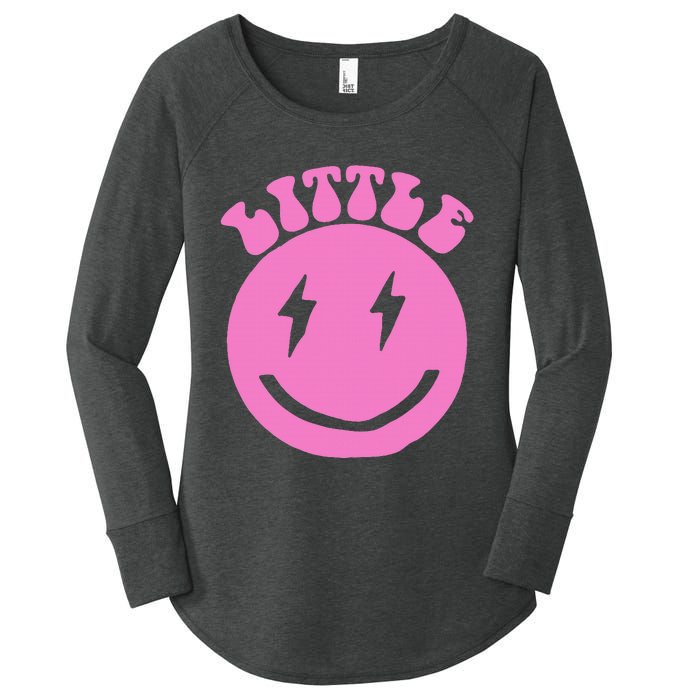 Gbig Big Little Sorority Reveal Smily Face Funny Cute Little Women's Perfect Tri Tunic Long Sleeve Shirt