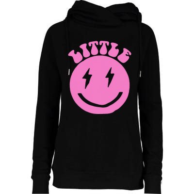 Gbig Big Little Sorority Reveal Smily Face Funny Cute Little Womens Funnel Neck Pullover Hood