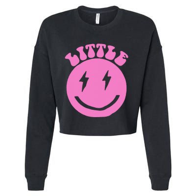 Gbig Big Little Sorority Reveal Smily Face Funny Cute Little Cropped Pullover Crew