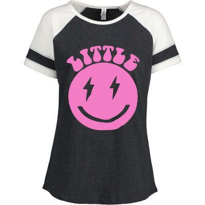 Gbig Big Little Sorority Reveal Smily Face Funny Cute Little Enza Ladies Jersey Colorblock Tee