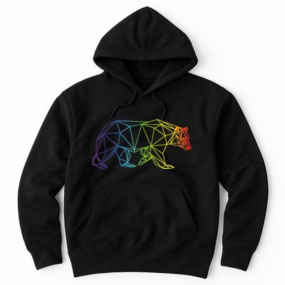 Geometric Bear Lgb Rainbow Flag Hoodie