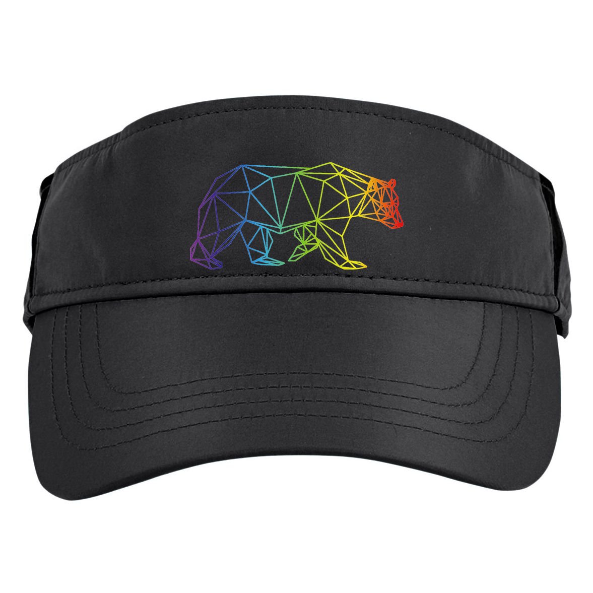Geometric Bear Lgb Rainbow Flag Adult Drive Performance Visor