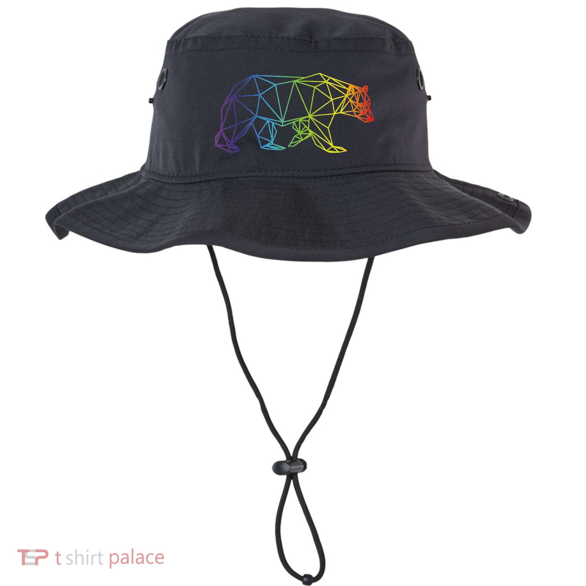 Geometric Bear Lgb Rainbow Flag Bucket Hat