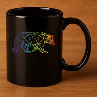 Geometric Bear Lgb Rainbow Flag 11oz C Handle Ceramic Mug