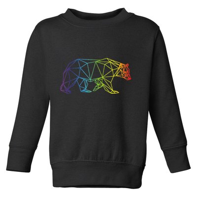 Geometric Bear Lgb Rainbow Flag Toddler Sweatshirt