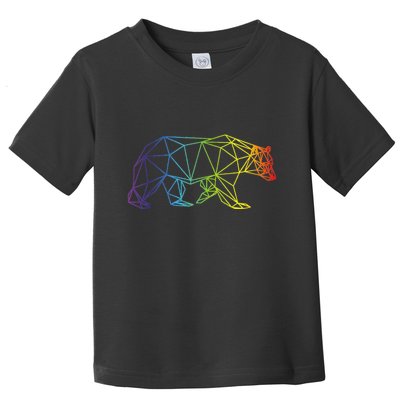 Geometric Bear Lgb Rainbow Flag Toddler T-Shirt