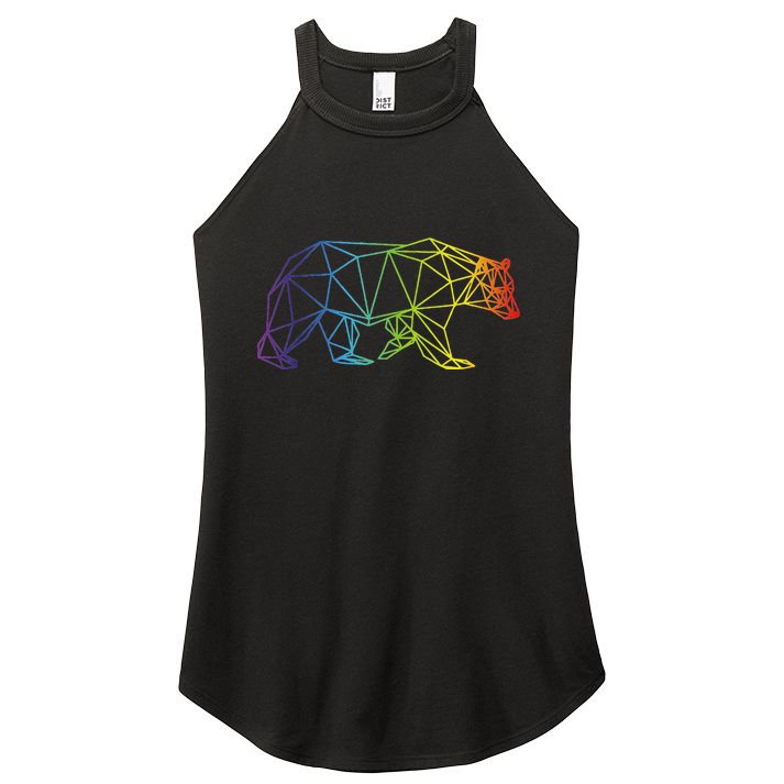 Geometric Bear Lgb Rainbow Flag Women's Perfect Tri Rocker Tank