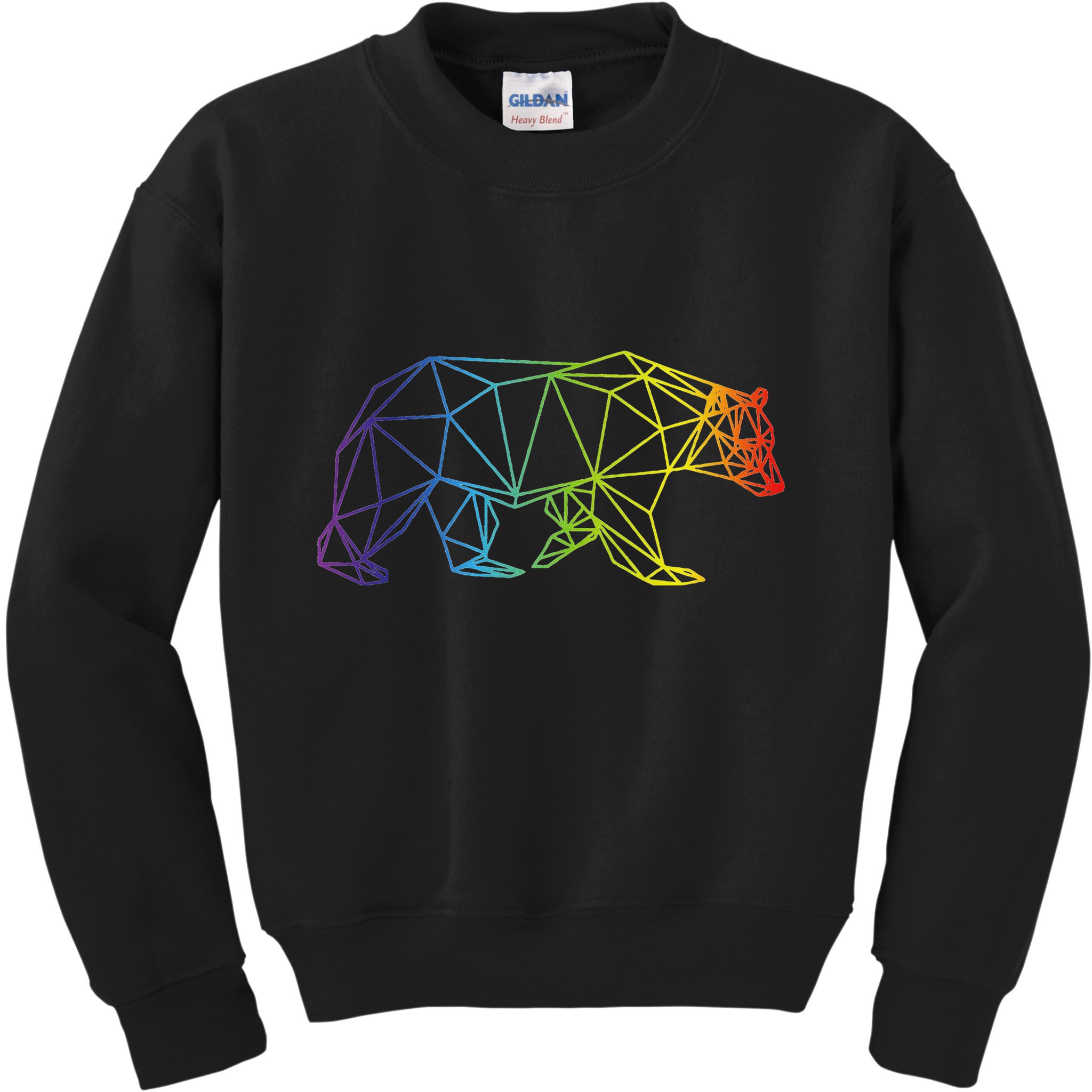 Geometric Bear Lgb Rainbow Flag Kids Sweatshirt