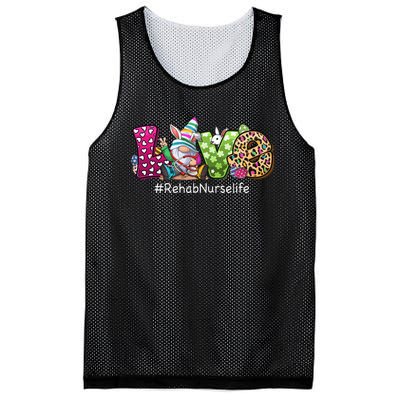 Gnome Bunny Love Rehab Nurse Love Easter Day Mesh Reversible Basketball Jersey Tank