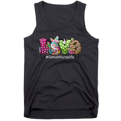 Gnome Bunny Love Rehab Nurse Love Easter Day Tank Top