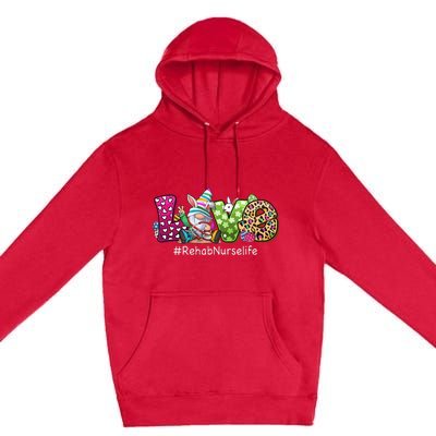 Gnome Bunny Love Rehab Nurse Love Easter Day Premium Pullover Hoodie