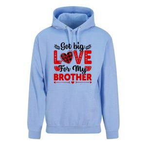 Got Big Love For My Brother Valentine Day Gift Unisex Surf Hoodie