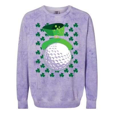 Golf Ball Leprechaun Hat St Patricks Day Sports Lover Cool Gift Colorblast Crewneck Sweatshirt