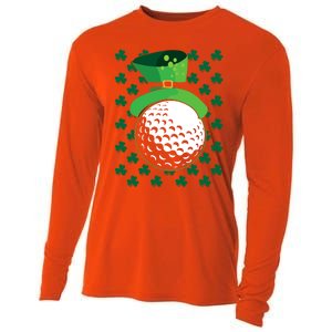 Golf Ball Leprechaun Hat St Patricks Day Sports Lover Cool Gift Cooling Performance Long Sleeve Crew