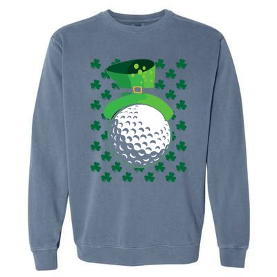 Golf Ball Leprechaun Hat St Patricks Day Sports Lover Cool Gift Garment-Dyed Sweatshirt