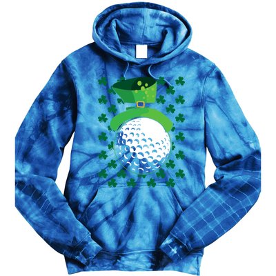 Golf Ball Leprechaun Hat St Patricks Day Sports Lover Cool Gift Tie Dye Hoodie