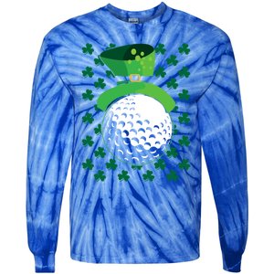 Golf Ball Leprechaun Hat St Patricks Day Sports Lover Cool Gift Tie-Dye Long Sleeve Shirt