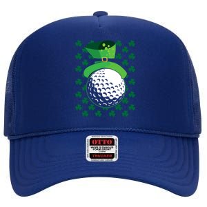 Golf Ball Leprechaun Hat St Patricks Day Sports Lover Cool Gift High Crown Mesh Back Trucker Hat